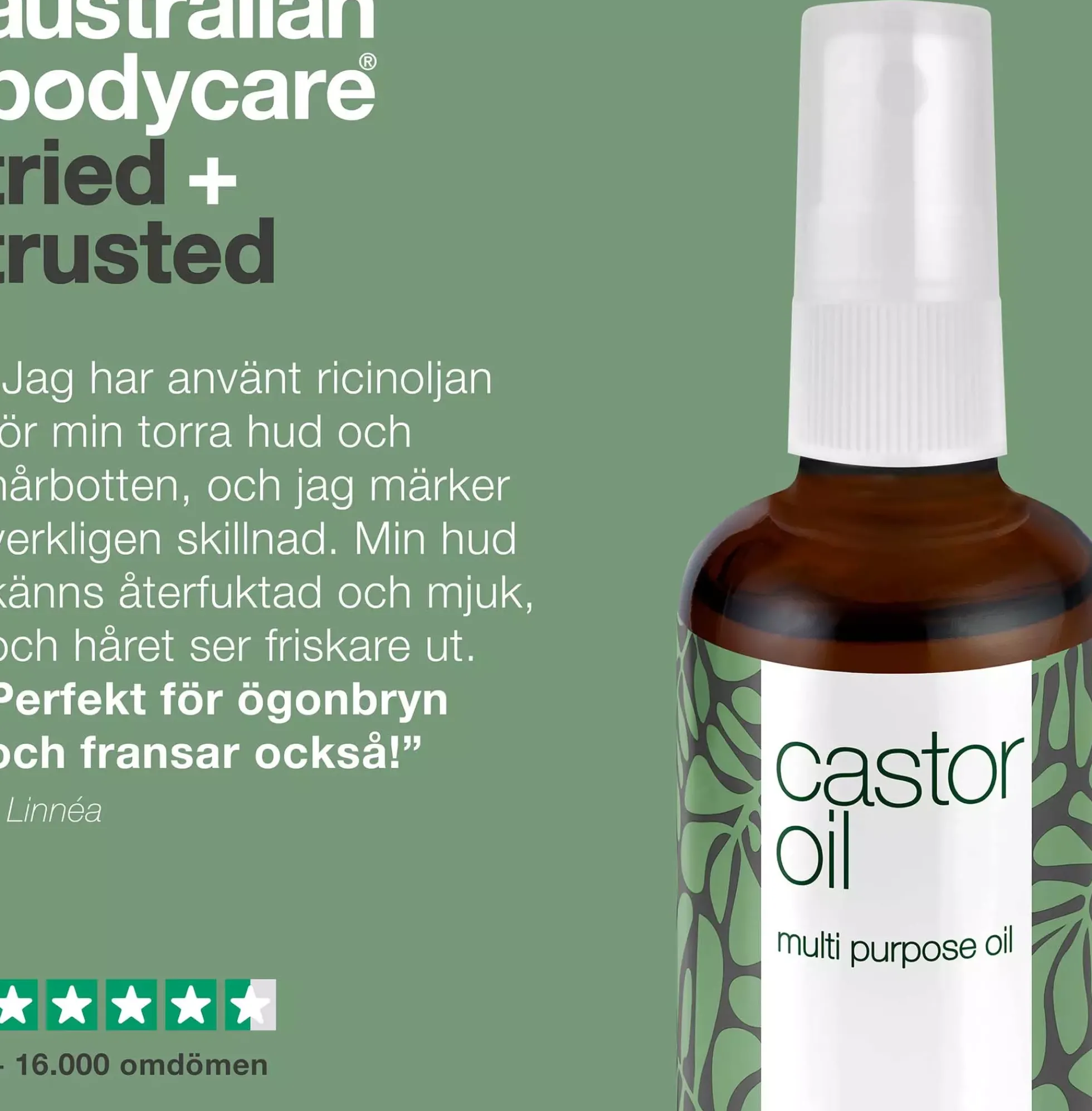 Australian Bodycare Castor Oil for skin, hair, eyebrows & lashes 100 ml
