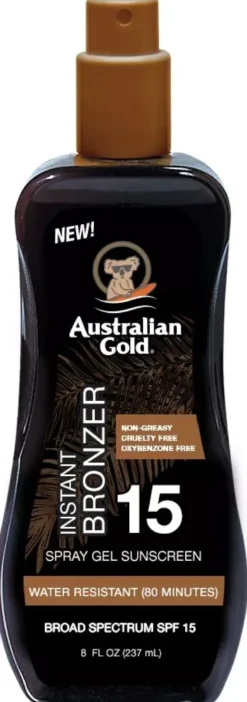Australian Gold SPF15 Spray Gel With Bronzer 237 ml