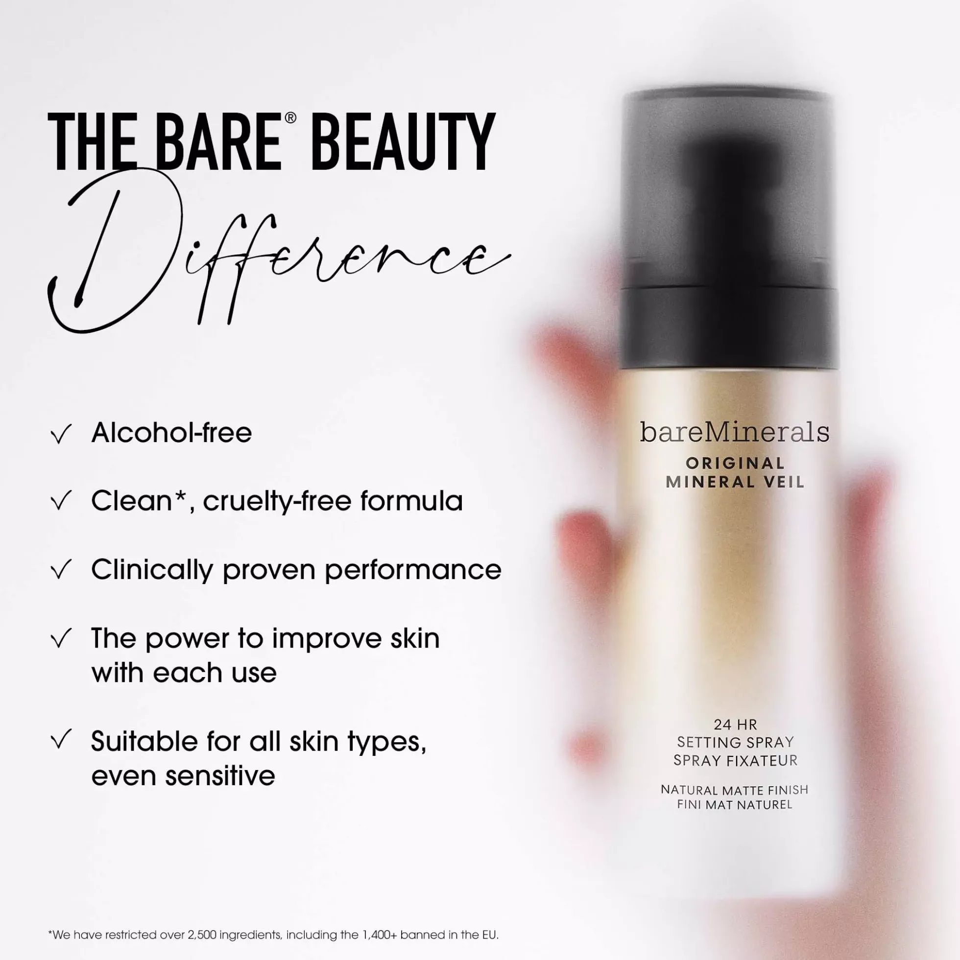 bareMineralsORIGINAL Mineral Veil 24HR Natural Matte Setting Spray 100 ml