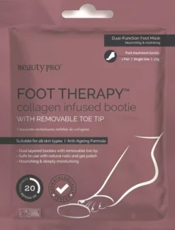 Beauty PRO Foot Therapy Collagen Infused Bootie With Removable Toe Tip