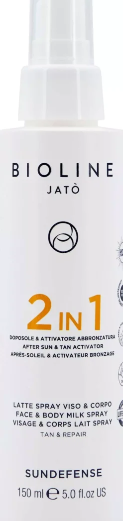 Bioline Jatò 2 IN 1 After Sun & Tan Activator Face & Body Milk Spray Tan & Repair 150 ml