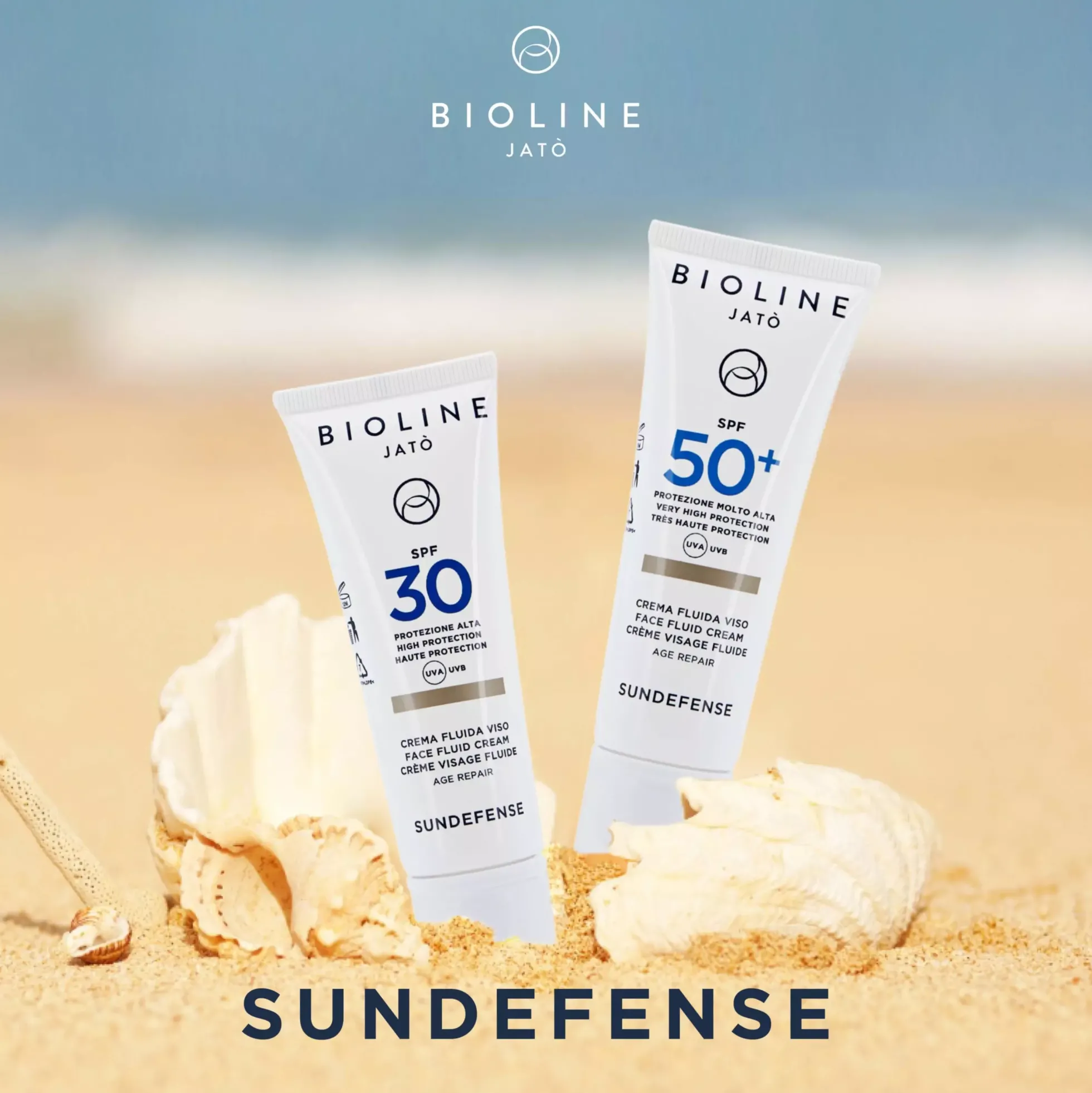 Bioline Jatò SPF 50+ Very High Protection Face Fluid Cream Age Repair 50 ml