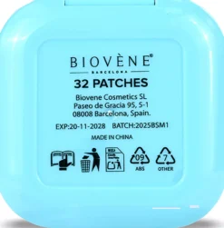 Biovène PIMPLE STAR PATCHES & MIRROR CASE Blue Pimple Patches - Anti-Blemish Stars in portable mirror case, 32 patches 4 g