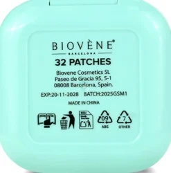 Biovène PIMPLE STAR PATCHES & MIRROR CASE Green Pimple Patches - Anti-Blemish Stars in portable mirror case, 32 patches 4 g