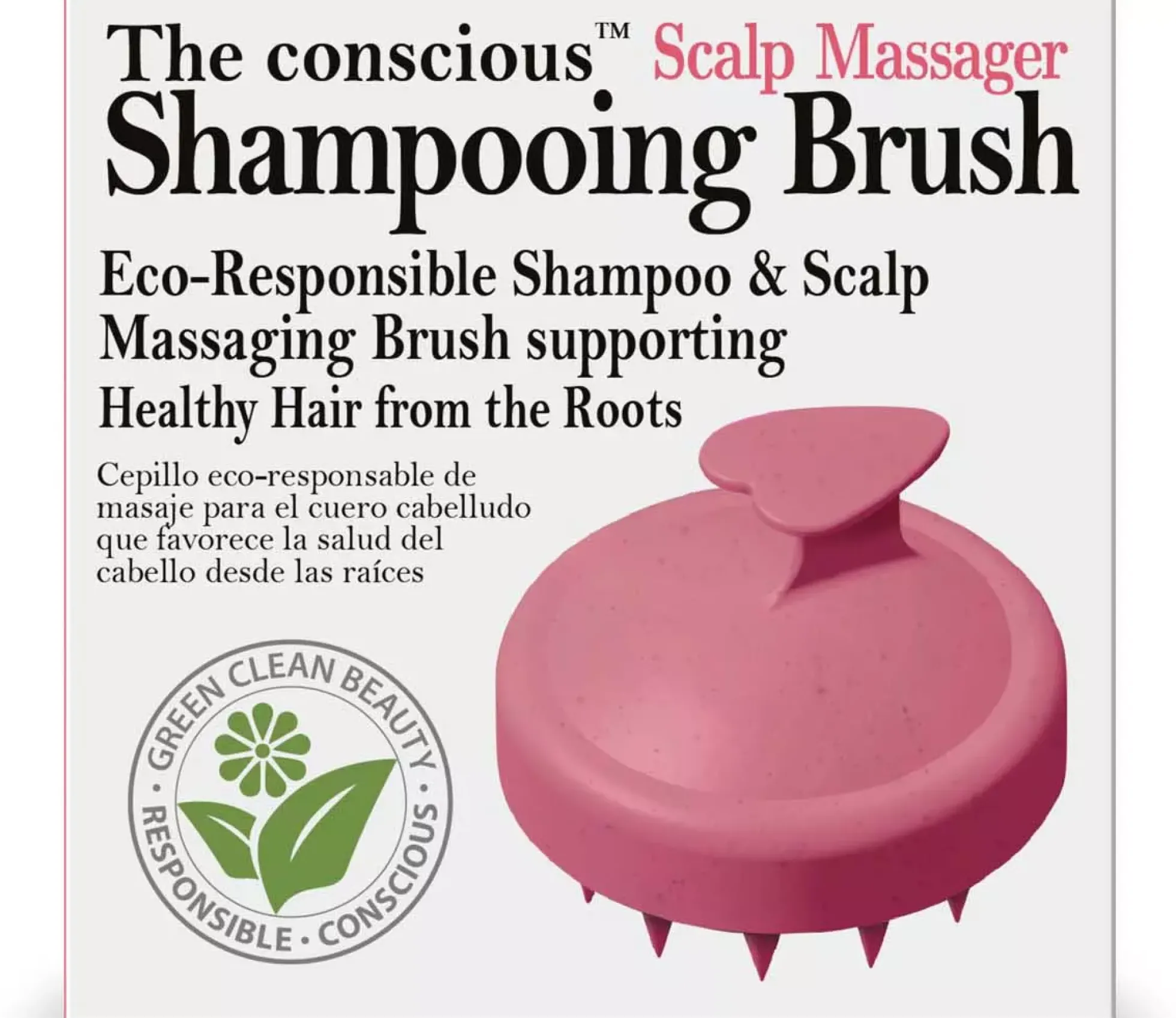 BiovèneThe conscious Scalp Massager, Pink Biodegradable Shampooing Brush