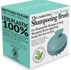 BiovèneThe conscious Scalp Massager, Mint Green Biodegradable Shampooing Brush