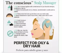 BiovèneThe conscious Scalp Massager, Mint Green Biodegradable Shampooing Brush