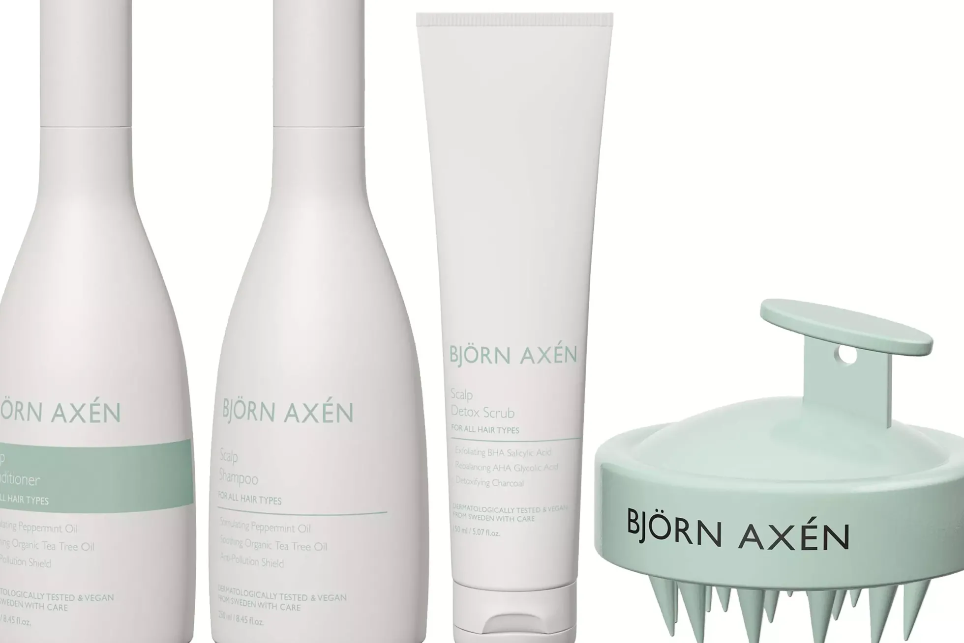 Björn Axén Scalp Bundle Shampoo 250 ml & Conditioner 250 ml & Detox Scrub 150 ml & Scalp Brush