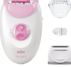 Braun Silk-épil 3 Corded Epilator For Hair Removal Weeks Of Smooth Skin 3-031 Pink