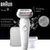 Braun Silk-épil 9 Epilator For Easy Hair Removal Lasting Smooth Skin 9-030 White/Flamingo