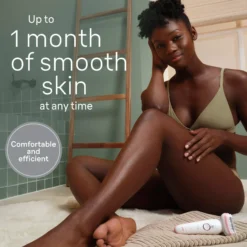 Braun Silk-épil 9 Epilator For Easy Hair Removal Lasting Smooth Skin 9-030 White/Flamingo