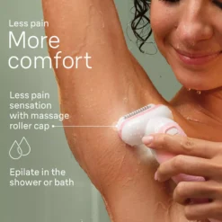 Braun Silk-épil 9 Epilator For Easy Hair Removal Lasting Smooth Skin 9-030 White/Flamingo