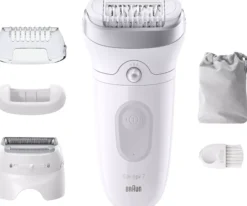 Braun Silk-épil 7 Epilator For Easy Hair Removal Lasting Smooth Skin 7-041 White/Silver