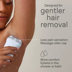 Braun Silk-épil 7 Epilator For Easy Hair Removal Lasting Smooth Skin 7-041 White/Silver