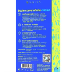 B Swish Bcute Classic Curve Infinte Blue G-spot Vibrator