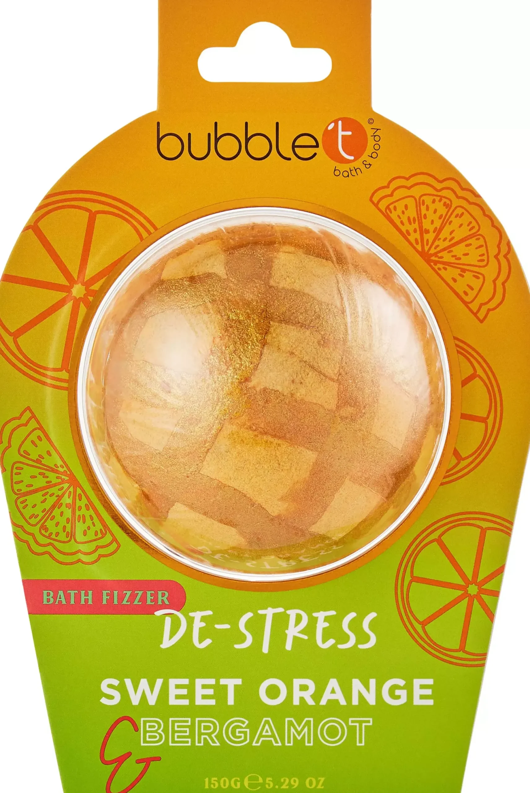 BubbleT Bath Fizzer De-stress Sweet Orange & Bergamot