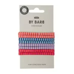 ByBarb Hair ties multicoloured 8-pack, recycled material striped pattern