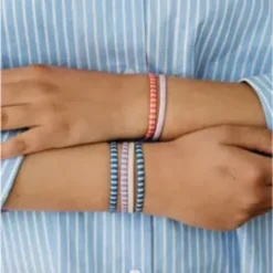 ByBarb Hair ties multicoloured 8-pack, recycled material striped pattern