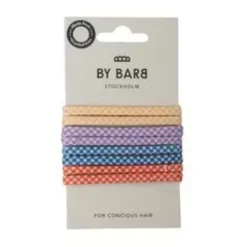 ByBarb Hair ties multicoloured 8-pack, recycled material squared pattern