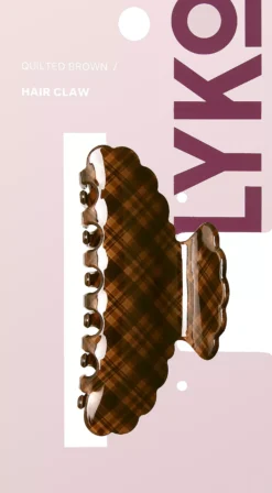 By Lyko Hair Claw Acrylic Quilted Brown