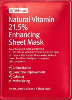 By Wishtrend Natural Vitamin 21.5% Enhancing Sheet Mask