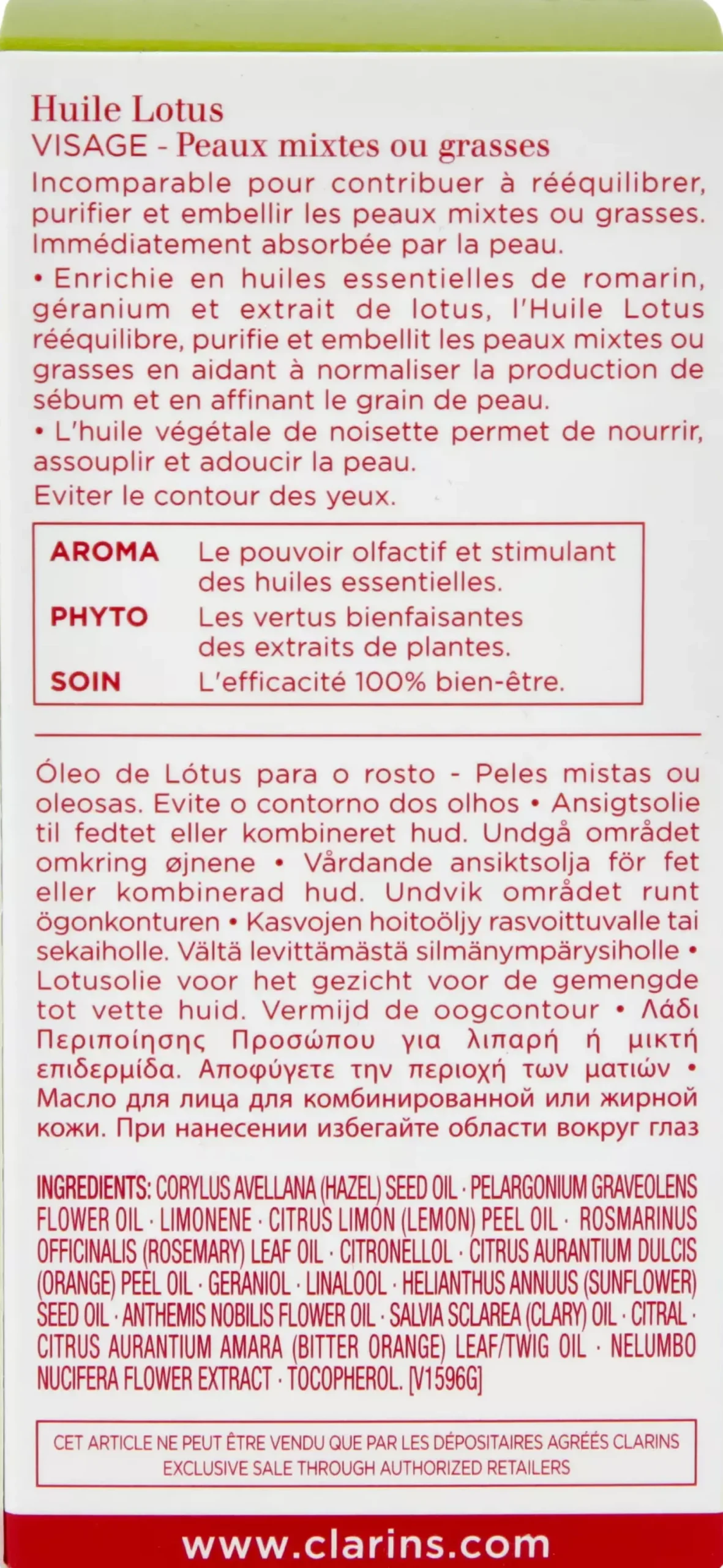 Clarins Lotus Treatment Oil 30 ml