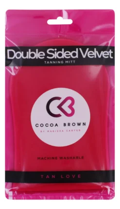 Cocoa Brown Deluxe Double Sided Pink Velvet Tanning Mitt