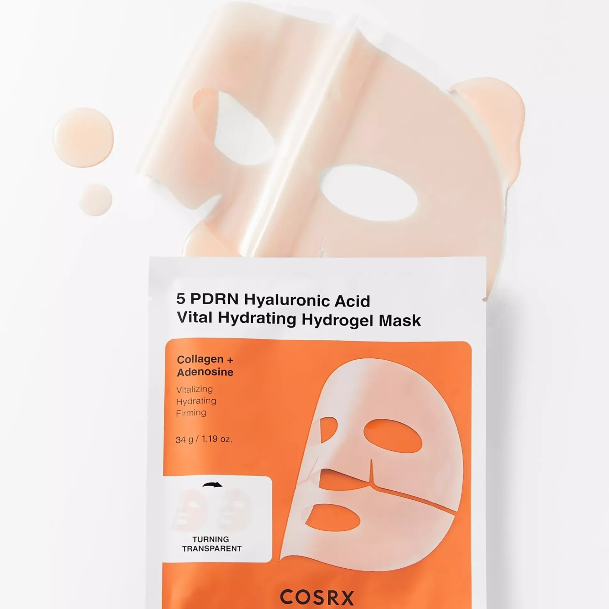 COSRX 5 PDRN Hyaluronic Acid Vital Hydrating Hydrogel Mask 34 g