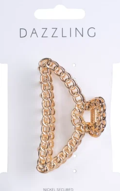 Dazzling Colored Hair Clip Gold
