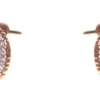 Dazzling Earrings Col Round Circles With Clear Crystals Gold