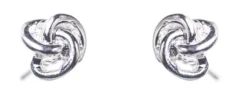 Dazzling Earring Silver Col, Studs As A Knot