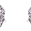 Dazzling Earring Silver Col, Two Circles Joined W Crystals
