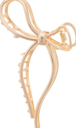 Dazzling Hair Clip Bow Metal Silver