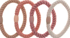Dazzling Hair Ties 4-Pack Woven Multi Colored