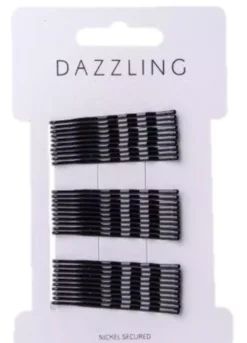 DazzlingHår 30-pack Bobbypins svarta