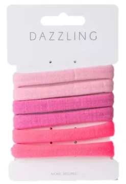 DazzlingHår 6-pack rosa hårsnoddar