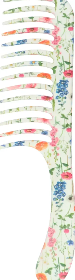Denman D28 Wide Tooth Detangler Comb Floral Fantasies