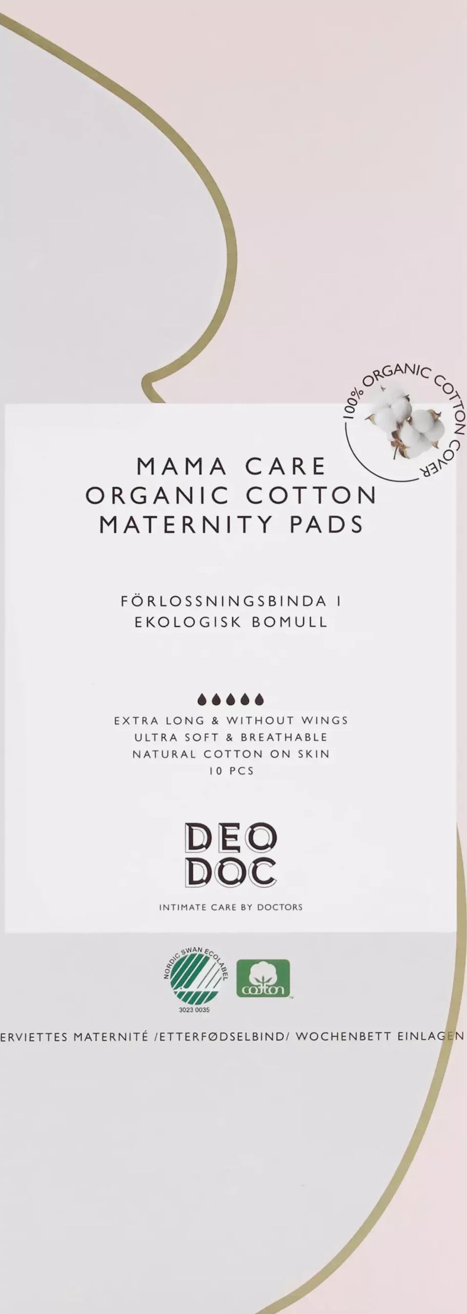 DeoDoc Maternity Pads With 100% Cotton 10 st