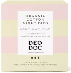 DeoDoc Organic Cotton Night Pad 10 st