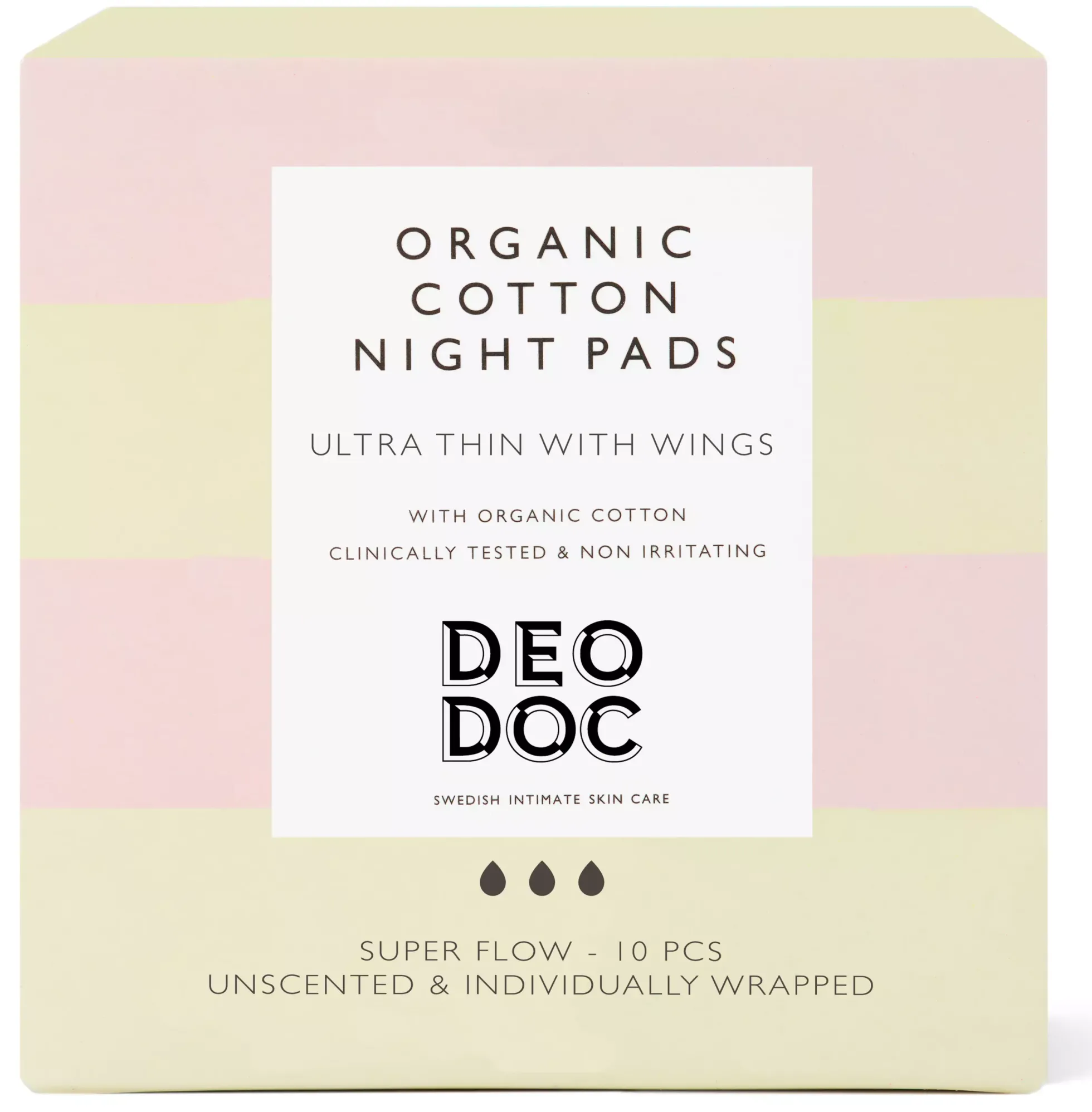 DeoDoc Organic Cotton Night Pad 10 st