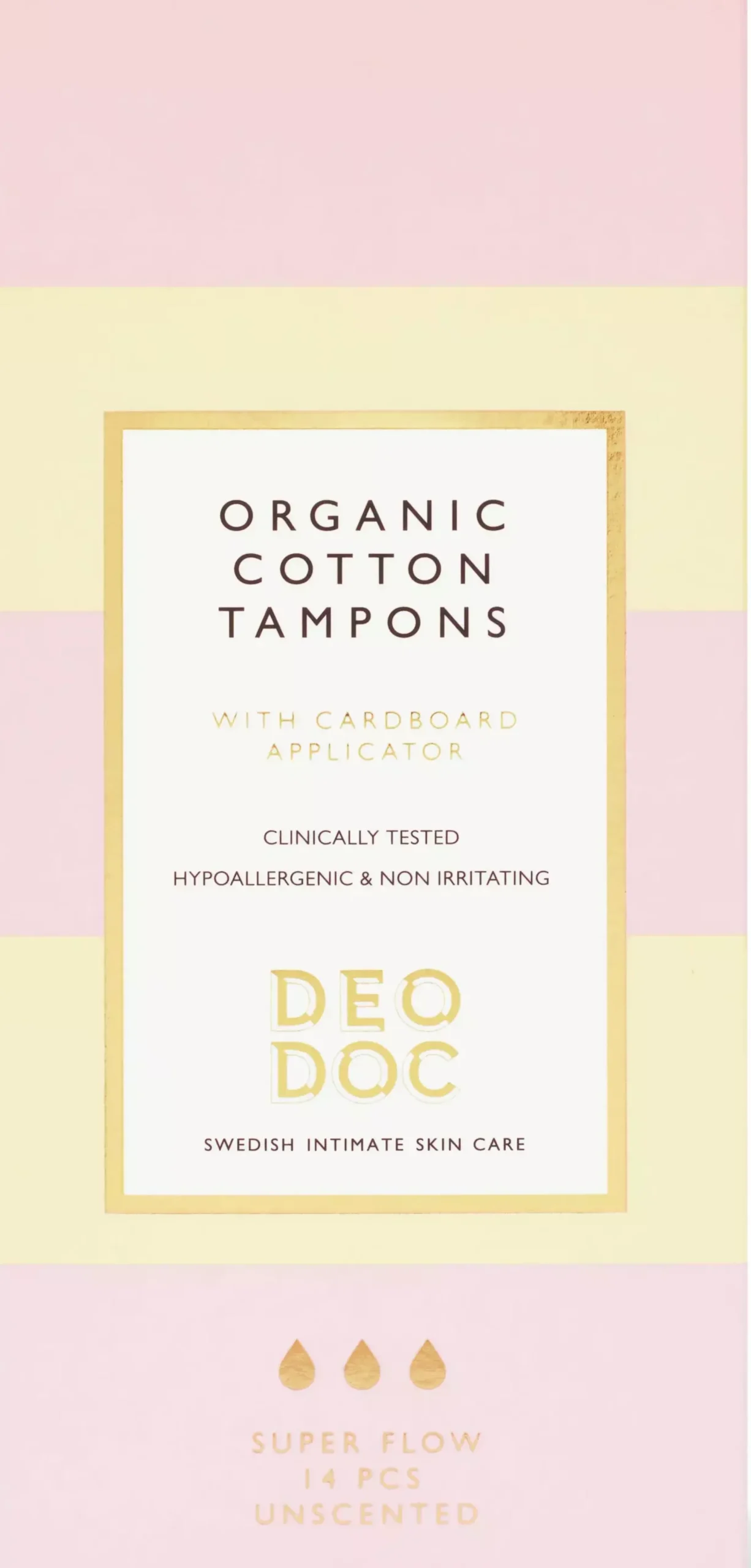 DeoDoc Organic Cotton Tampons Regular Flow 16 Pcs M