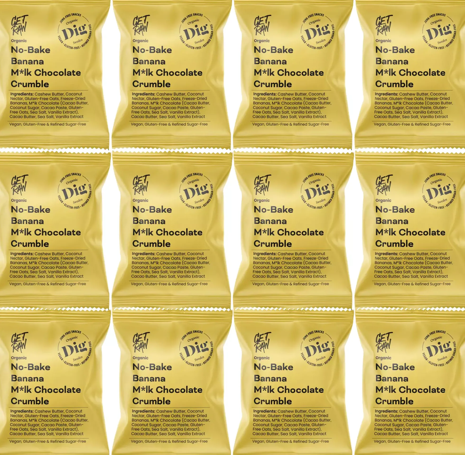 DigGET RAW No-Bake Banana M*lk Chocolate Crumble 12 x 35g