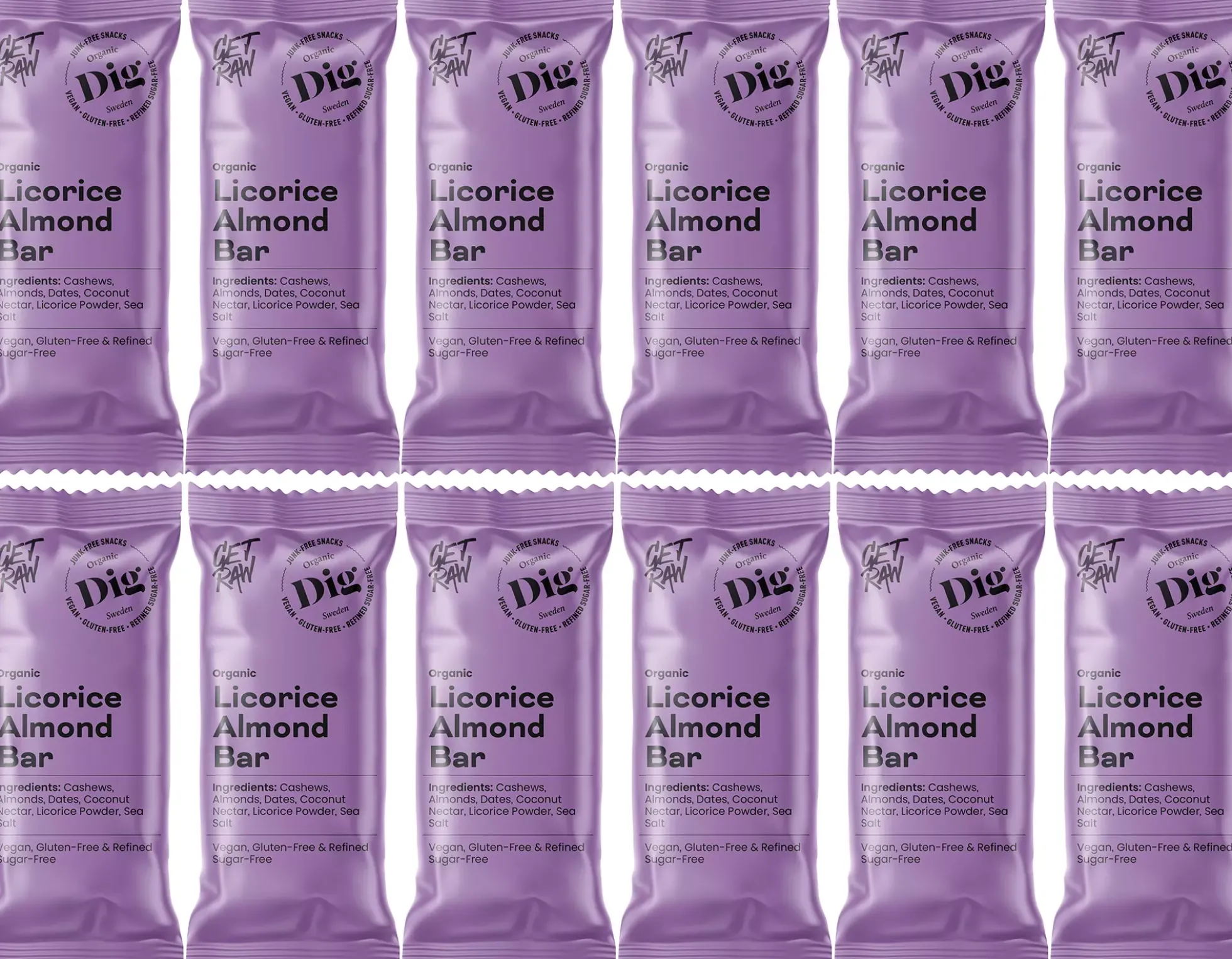 DigGET RAW Organic Licorice Almond Bar 12 x 42g