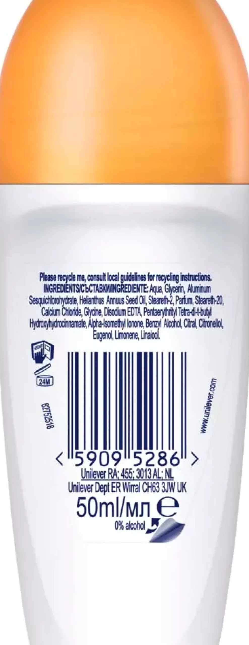 Dove 72h Advanced Care Passion fruit & Lemongrass scent Roll