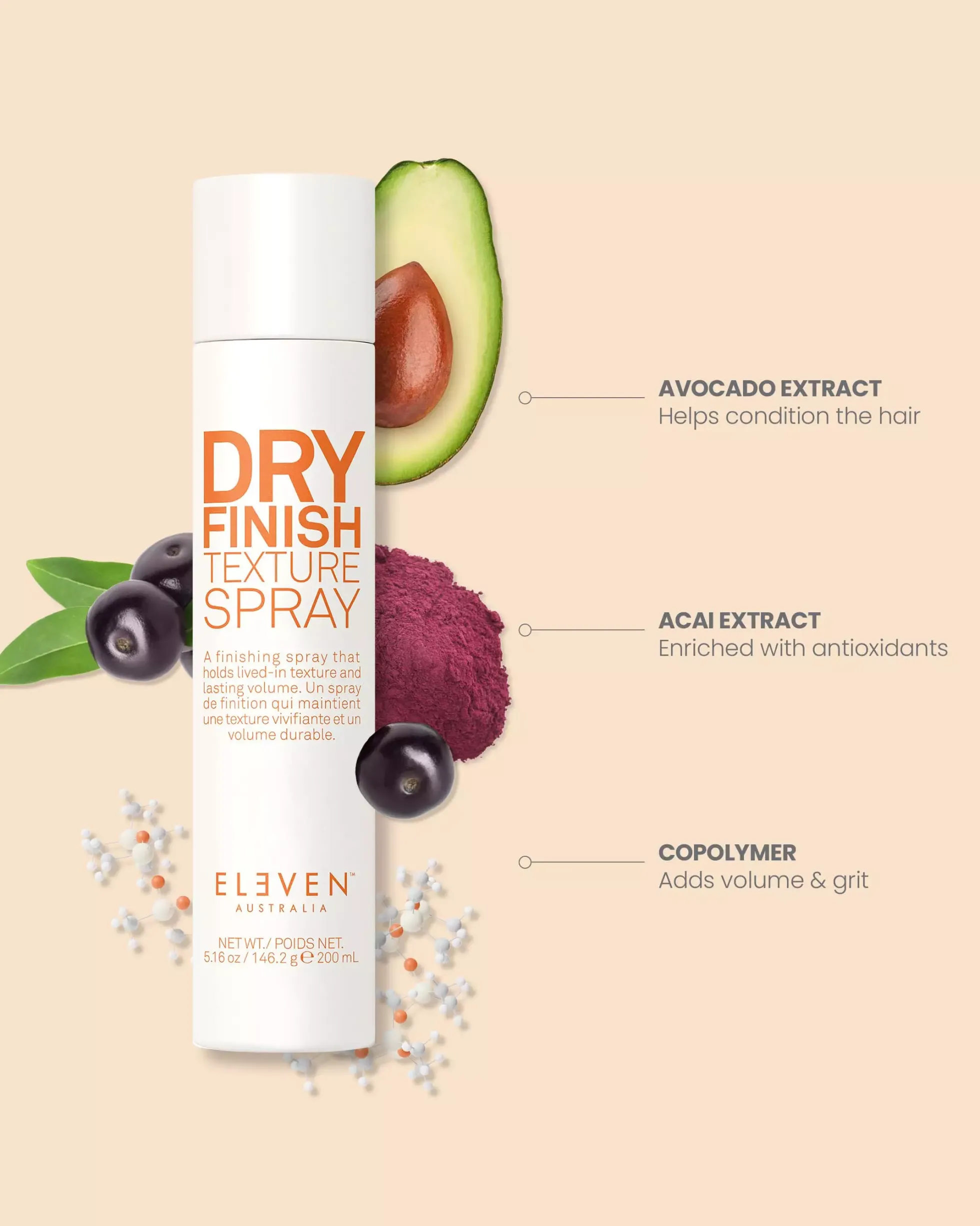 Eleven Australia Dry Finish Texture Spray 178 ml