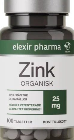 Elexir Pharma Organisk Zink 100 st