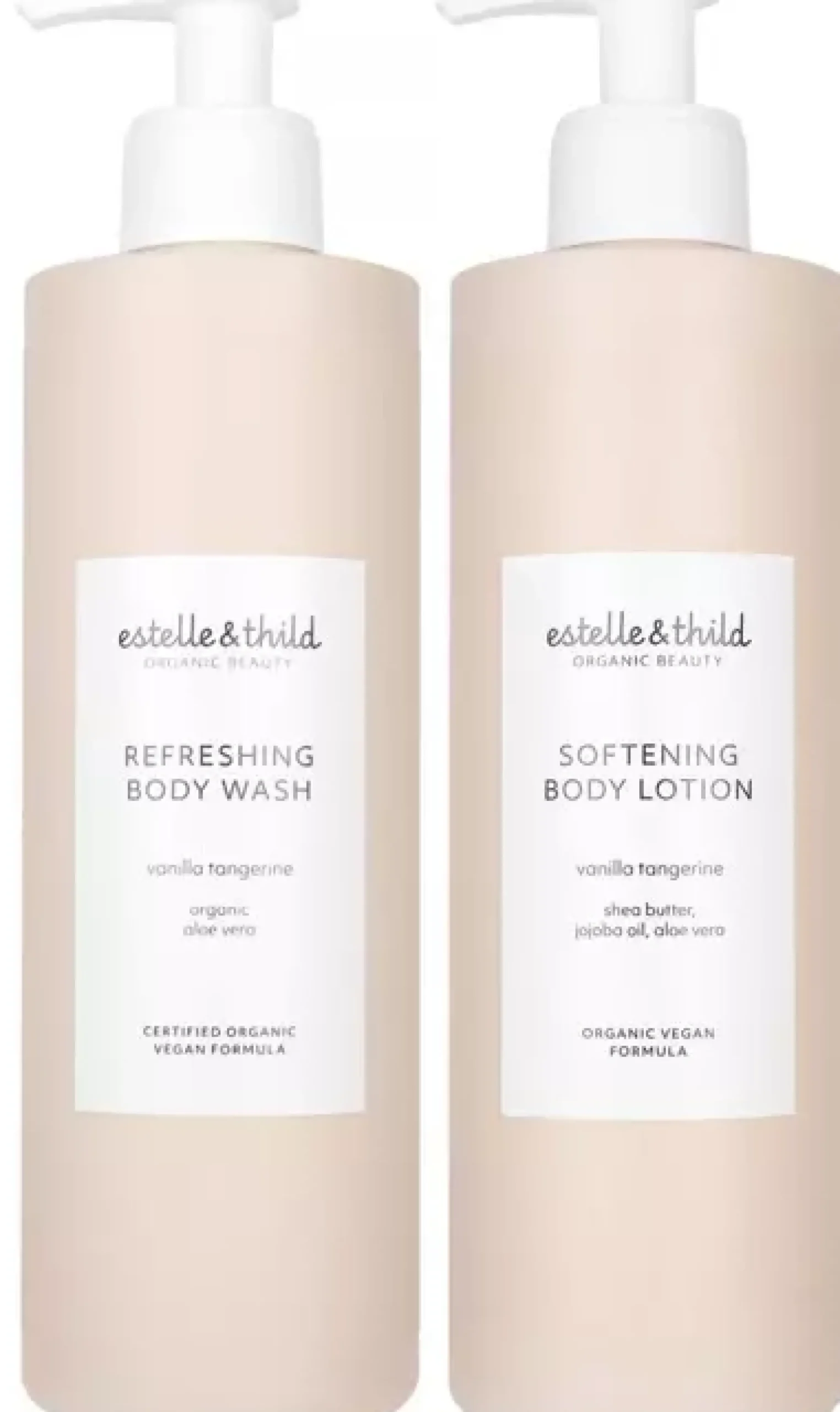 Estelle&Thild Organic BeautyVanilla Tangerine Refreshing Body Wash 400 ml & Softening Body Lotion 400 ml
