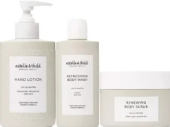 Estelle&Thild Organic BeautyCitrus Menthe Hand Lotion 250 ml & Refreshing Body Wash 200 ml & Renewing Body Scrub 200 ml
