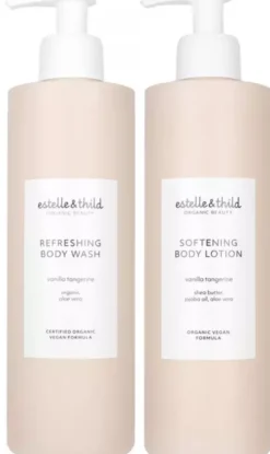 Estelle&Thild Organic BeautyVanilla Tangerine Refreshing Body Wash 400 ml & Softening Body Lotion 400 ml