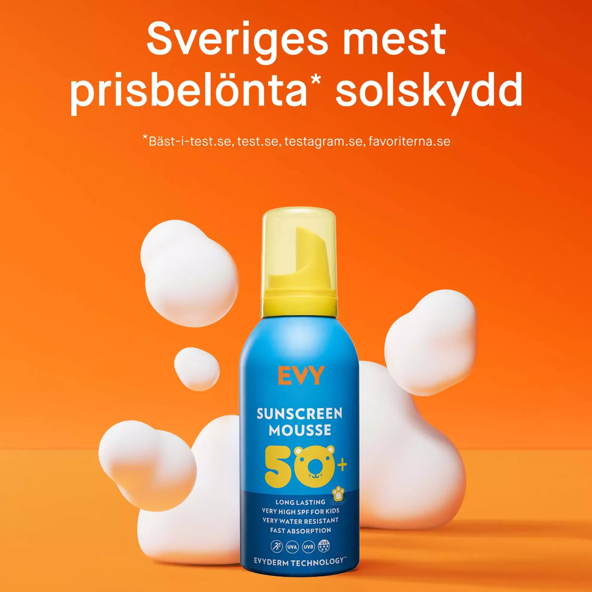 EVY Suncreen Mousse Spf 50 For children 150 ml